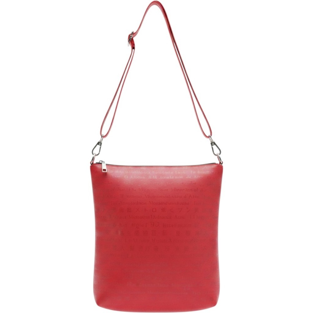The Metropolitan Museum of Art MET Red Multilingual Text Crossbody Bag